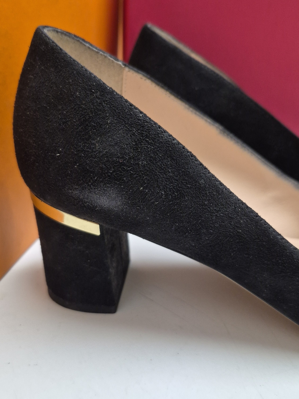 Kate Spade Black Suede Pointed-Toe Block Heel Pumps - Picture 11 of 15
